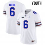 Youth Florida Gators #6 Zachary Carter NCAA Nike White Authentic Stitched College Football Jersey ZOI0462OW